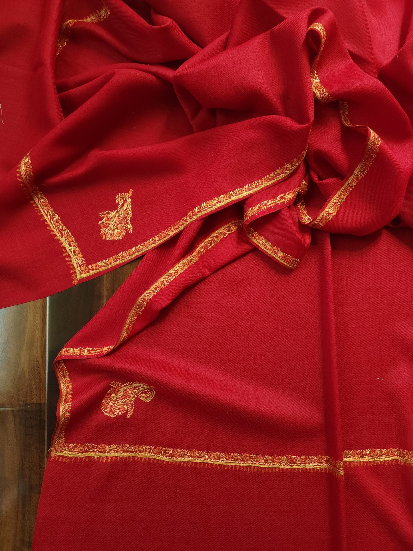 Kashmiri Needlework Shawl - Maroon