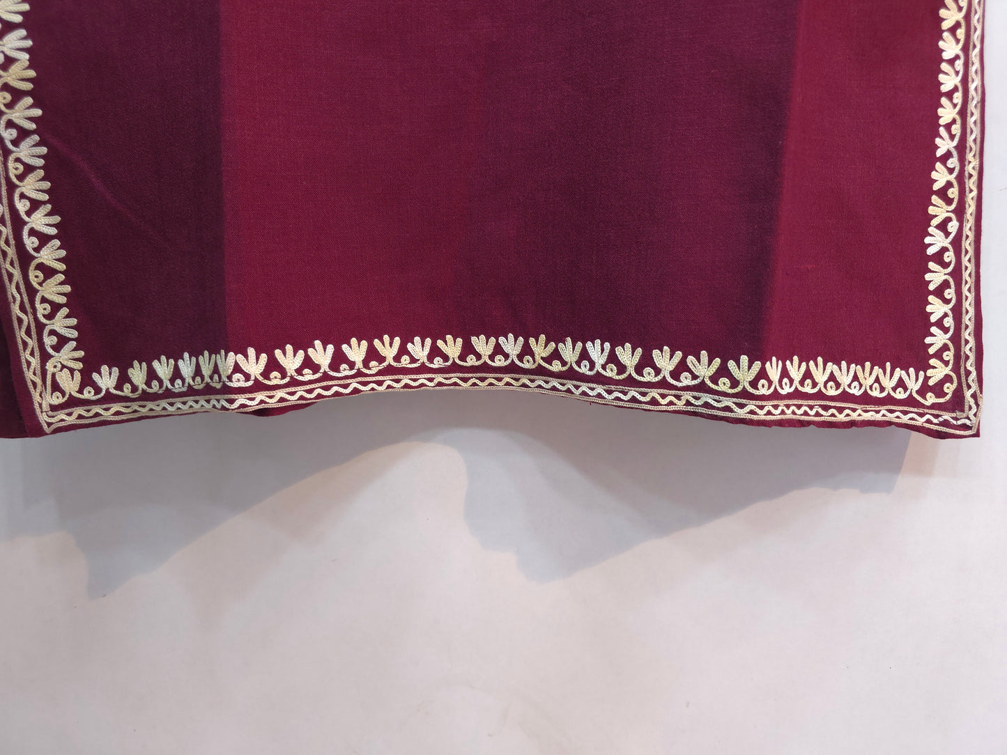 Kashmiri Cotton Kurti long - Maroon