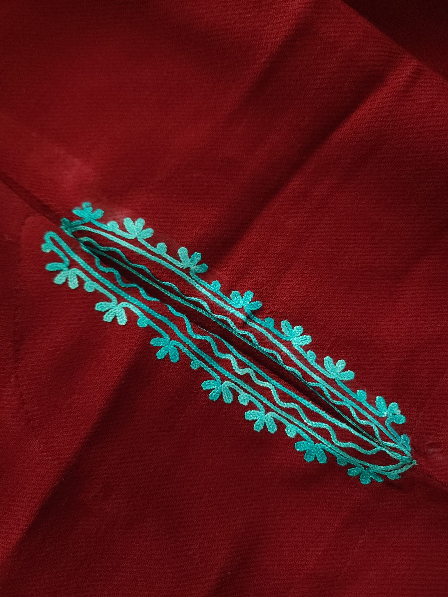 Handmade Maroon Pheran Designer