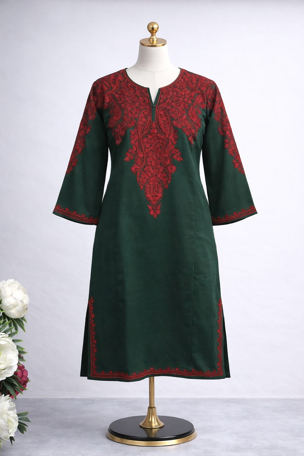 Kashmiri Designer Pheran - Green