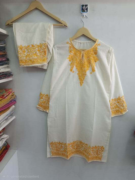 Kashmiri White coordset
