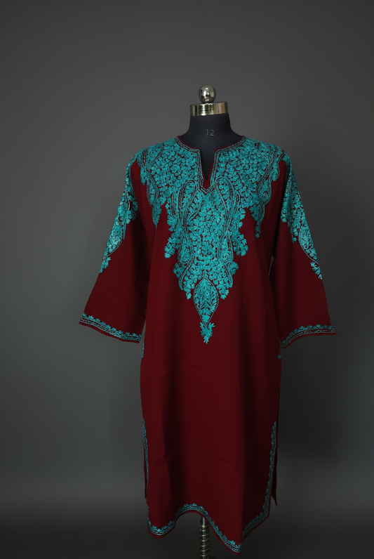 Maroon Pheran Designer
